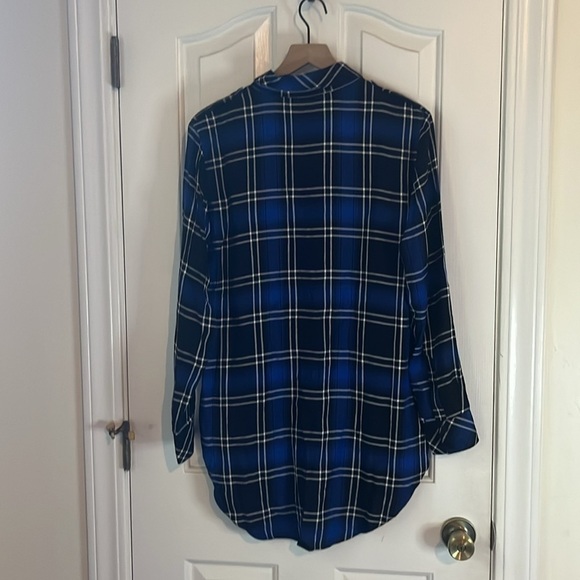 Sanctuary | Dark Blue Main Street Plaid Boyfriend Top Shirt Snaps Small Western - Picture 5 of 9